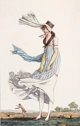En sommarpromenadklänning för damer, 1800